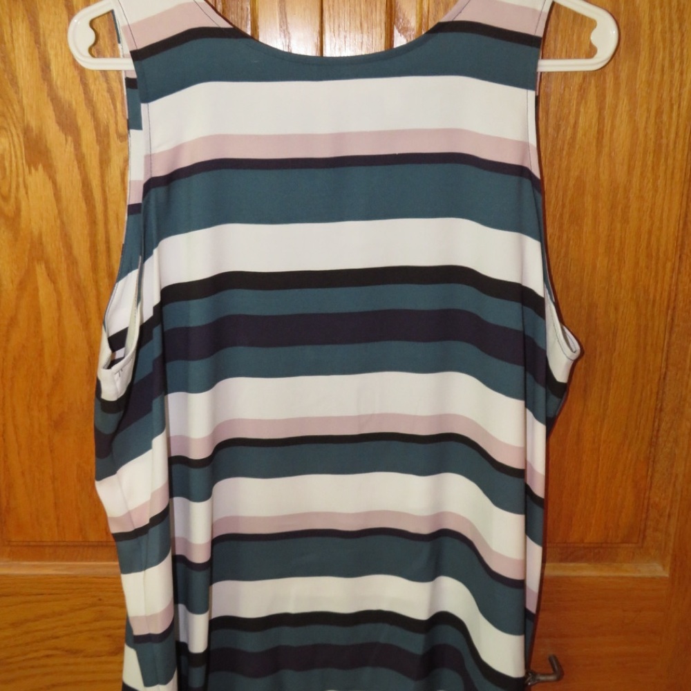 41 Hawthorn Blue and Green Sleeveless Tank Top